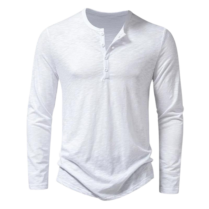 Julien | Zacht ademend katoenen shirt voor heren met knoopsluiting en henley-hals