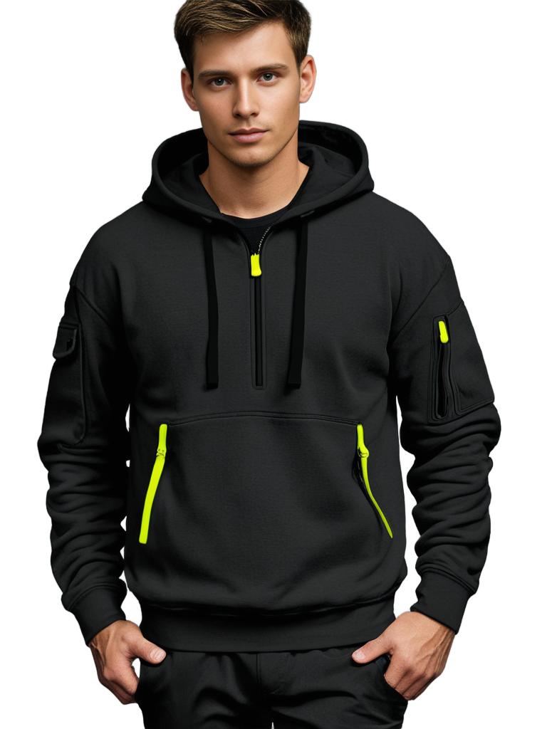 Lars | Ademende zachte functionele herfst hoodie met rits voor heren in katoenmix