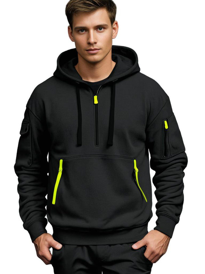 Lars | Ademende zachte functionele herfst hoodie met rits voor heren in katoenmix