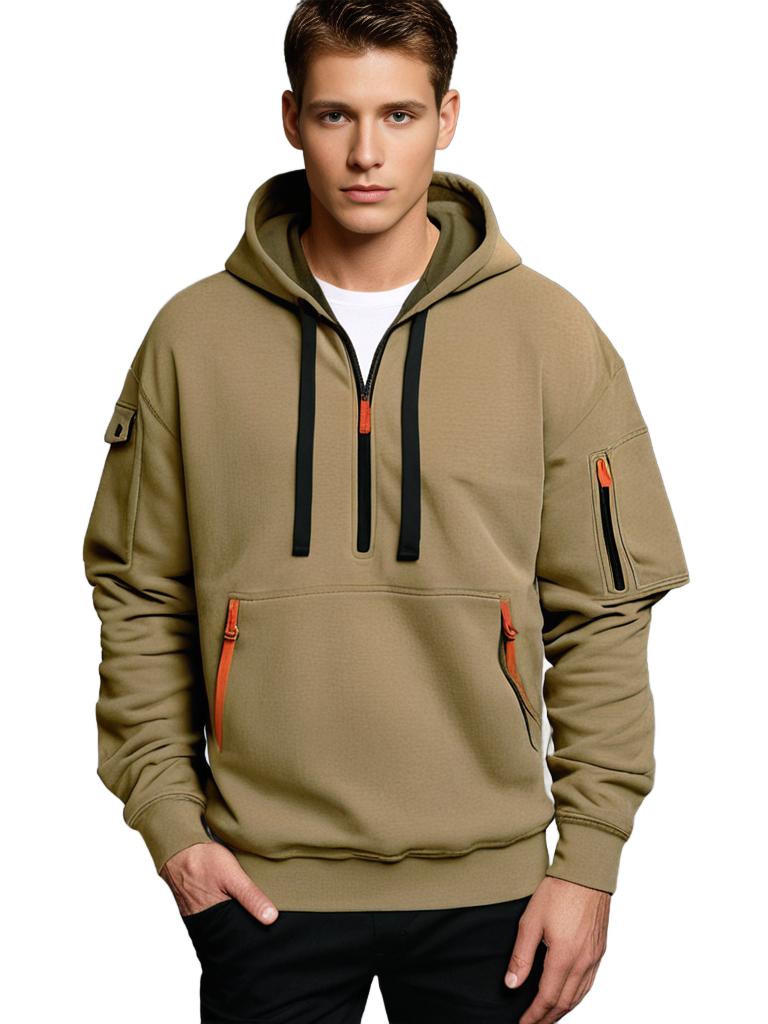 Lars | Ademende zachte functionele herfst hoodie met rits voor heren in katoenmix