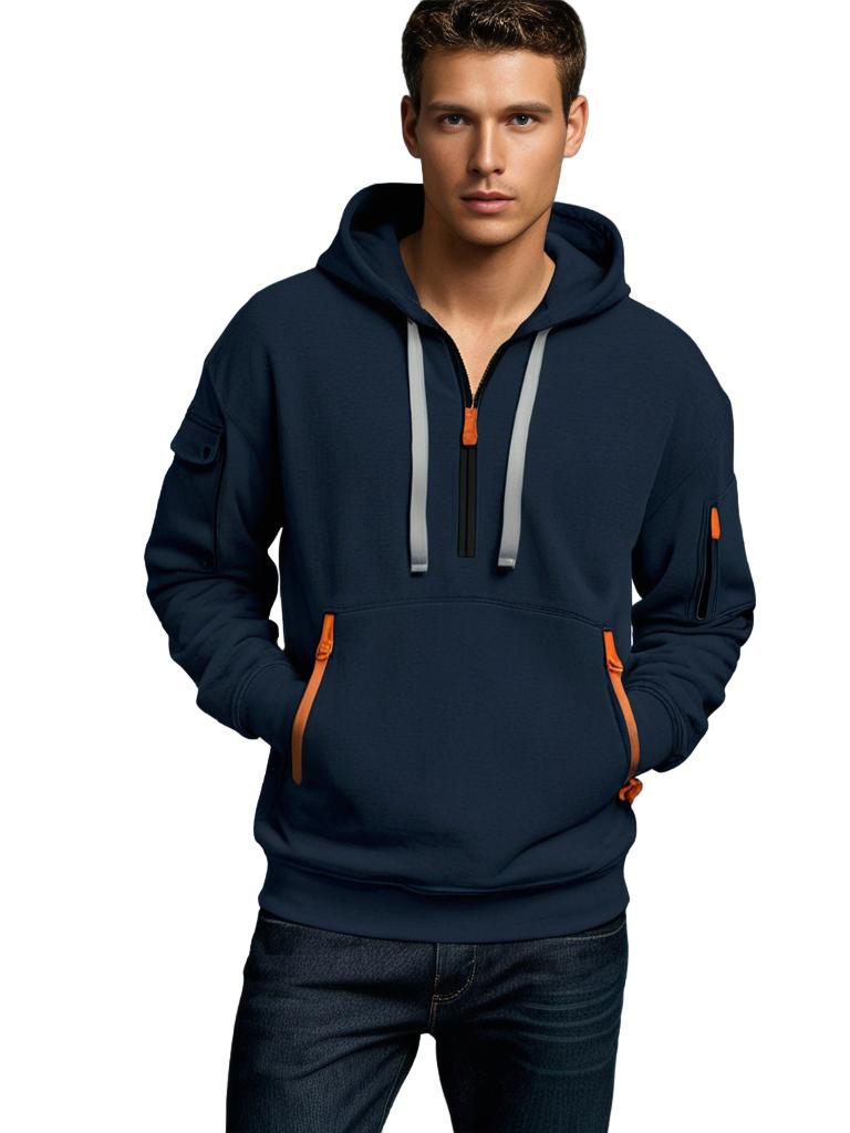 Lars | Ademende zachte functionele herfst hoodie met rits voor heren in katoenmix
