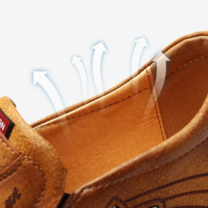 Amerigo | Ademend lichtgewicht PU herfstloafers voor heren met flexibele pasvorm