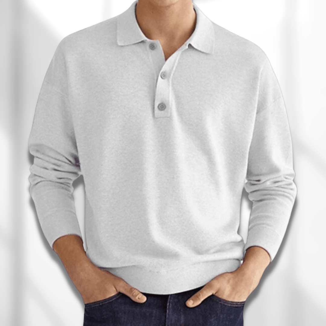 Laurent | Zacht luxe katoenmix herfst poloshirt voor heren met verfijnde afwerking en veelzijdige uitstraling