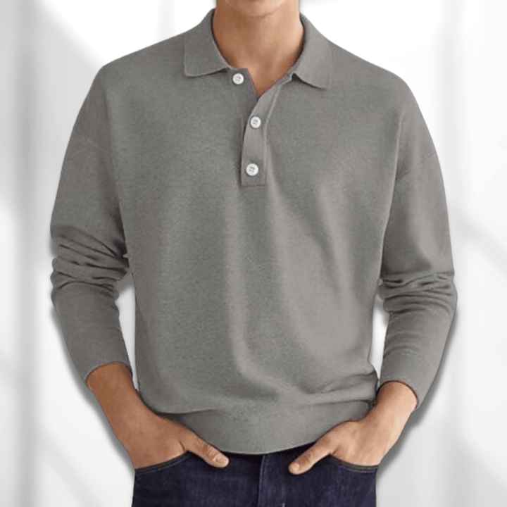 Laurent | Zacht luxe katoenmix herfst poloshirt voor heren met verfijnde afwerking en veelzijdige uitstraling