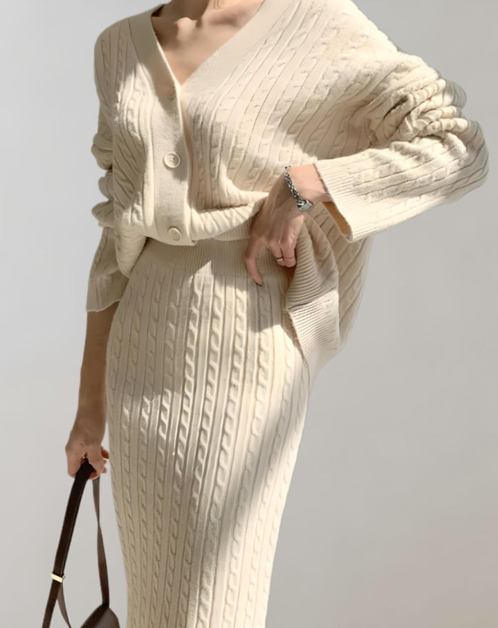 Jade - Dames Tweedelige Set van Rok en Trui - Stijlvolle en Comfortabele Outfit