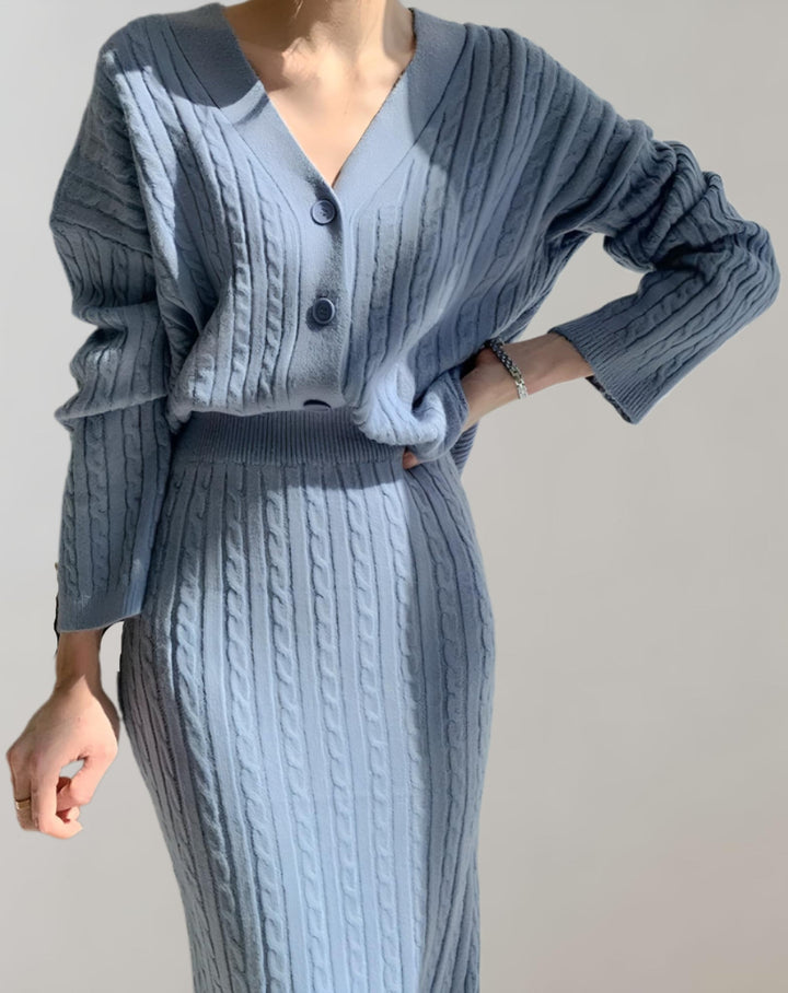 Jade - Dames Tweedelige Set van Rok en Trui - Stijlvolle en Comfortabele Outfit