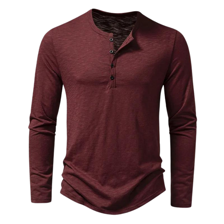 Julien | Zacht ademend katoenen shirt voor heren met knoopsluiting en henley-hals