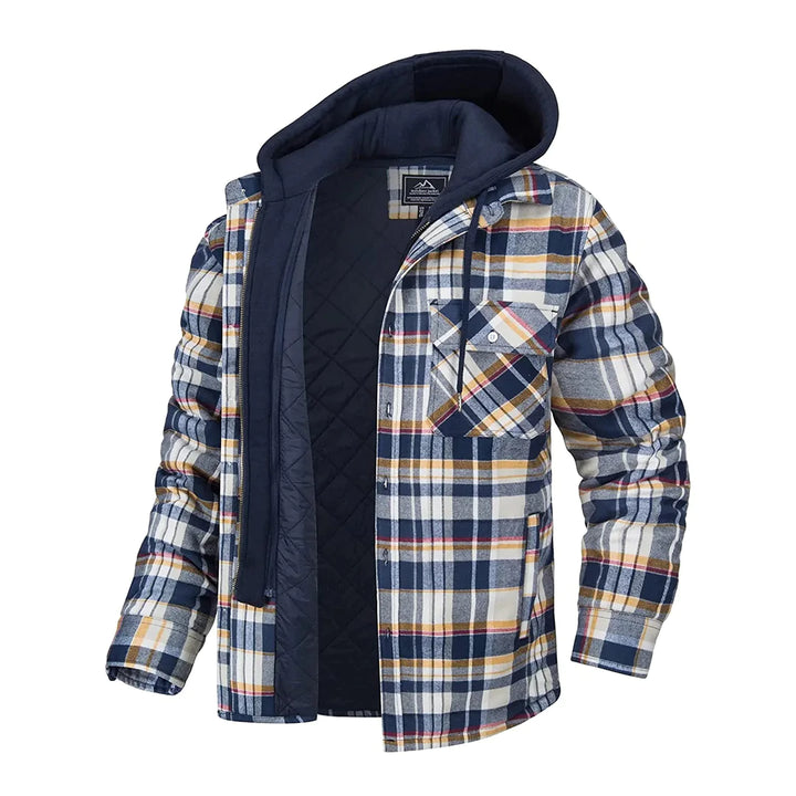 Max - Geruite Winterjas met Capuchon voor Heren
