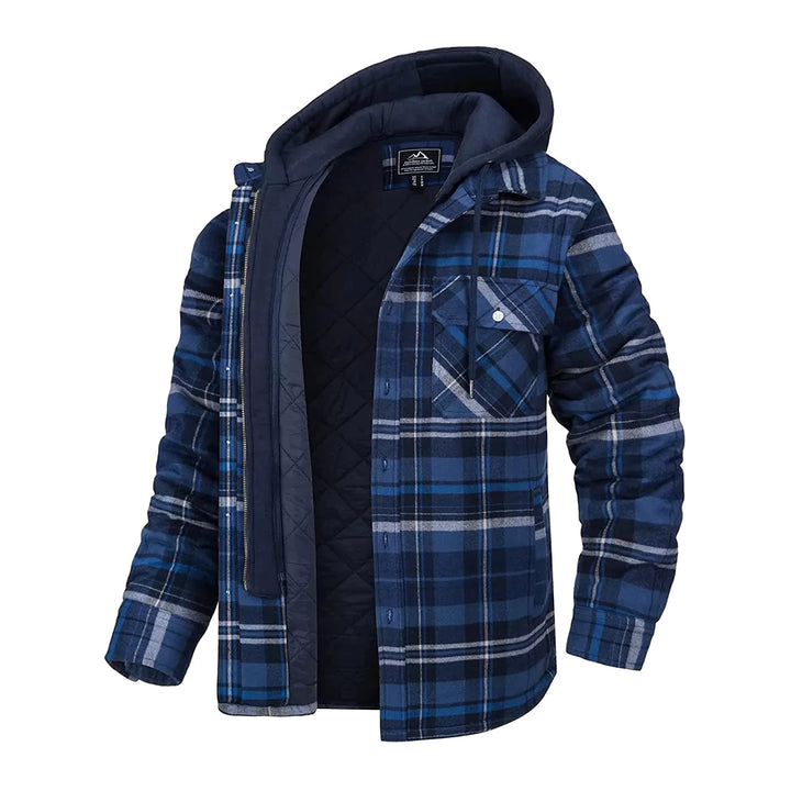 Max - Geruite Winterjas met Capuchon voor Heren