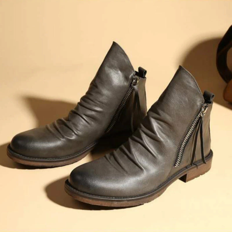 Haylom | Antislip PU leren herfstlaarzen voor heren met comfortabele pasvorm en ritssluiting