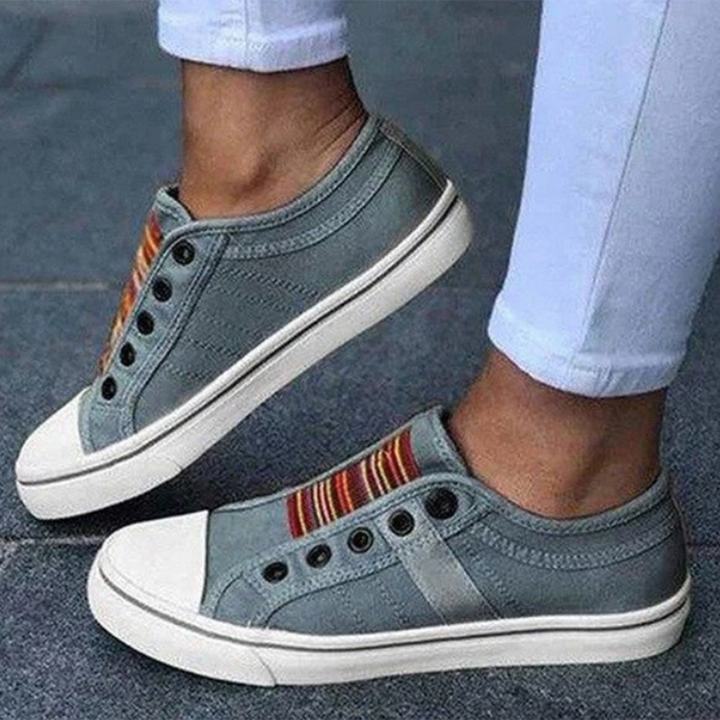 Audrey | Lichtgewicht canvas slip-on sneakers voor dames met ergonomische antislipzool