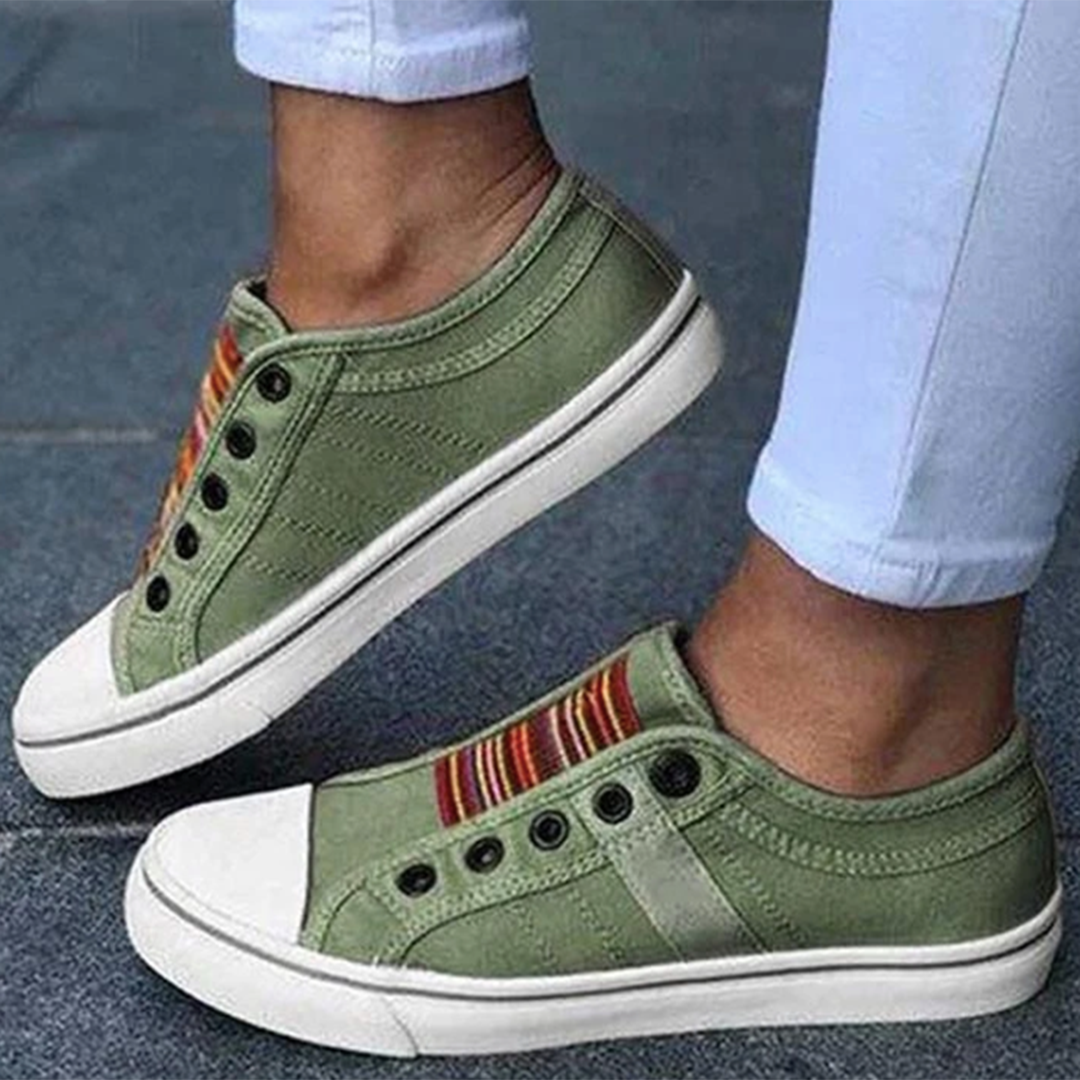 Audrey | Lichtgewicht canvas slip-on sneakers voor dames met ergonomische antislipzool