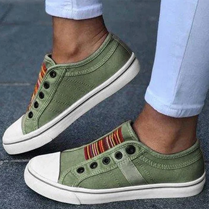 Audrey | Lichtgewicht canvas slip-on sneakers voor dames met ergonomische antislipzool