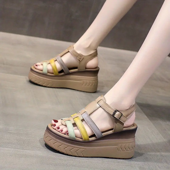 Saar - Dames Sandalen met Vegan Leer en Plateauzool