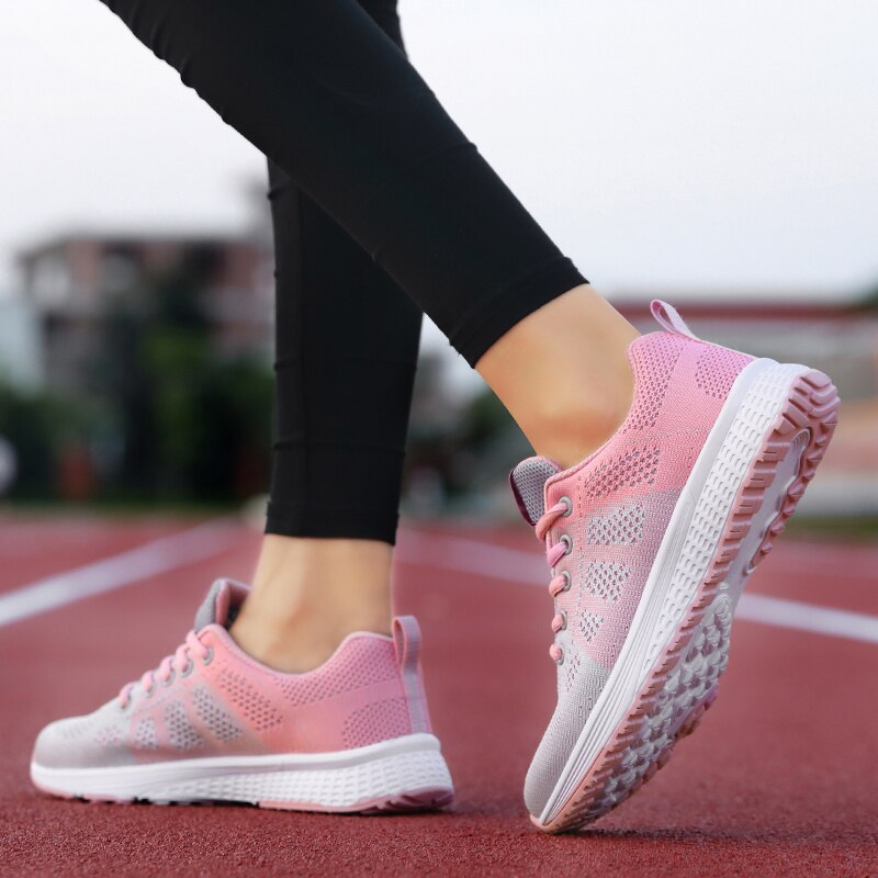 Dames hardloopschoenen met ademende mesh – licht, dempend en stijlvol voor actieve dagen