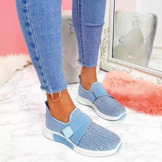 Zoe Dames Slip-on Sneakers - Gemakkelijke Instappers met Klittenbandsluiting
