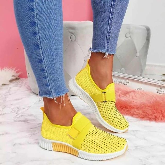 Zoe Dames Slip-on Sneakers - Gemakkelijke Instappers met Klittenbandsluiting
