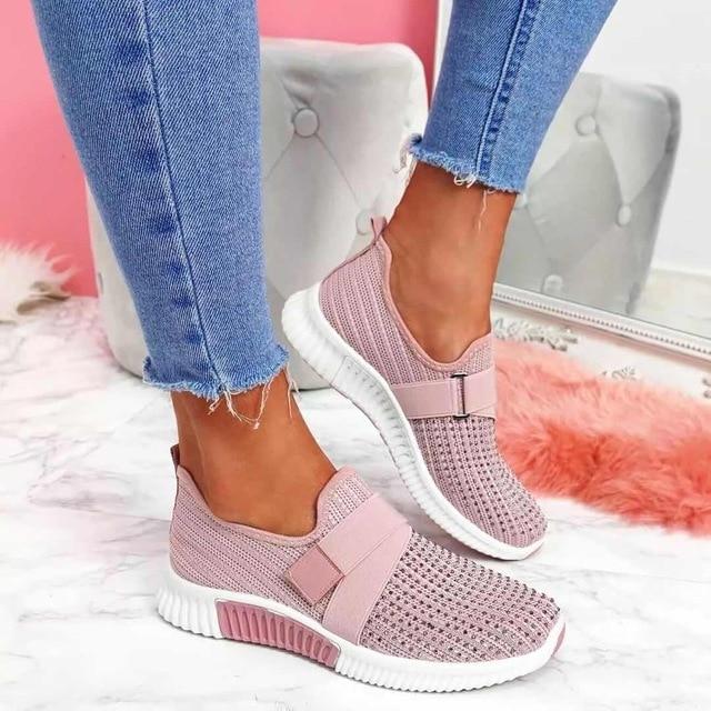Zoe Dames Slip-on Sneakers - Gemakkelijke Instappers met Klittenbandsluiting