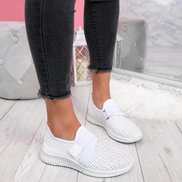 Zoe Dames Slip-on Sneakers - Gemakkelijke Instappers met Klittenbandsluiting