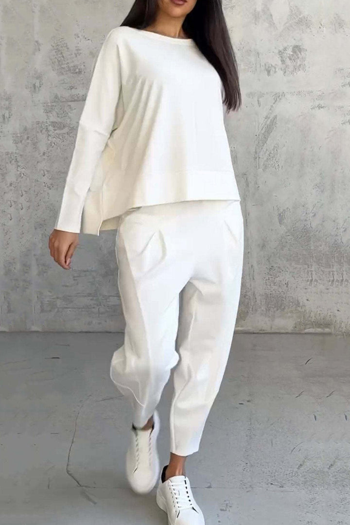 Jinthe – Two-Piece Lounge Set met High-Low Sweater