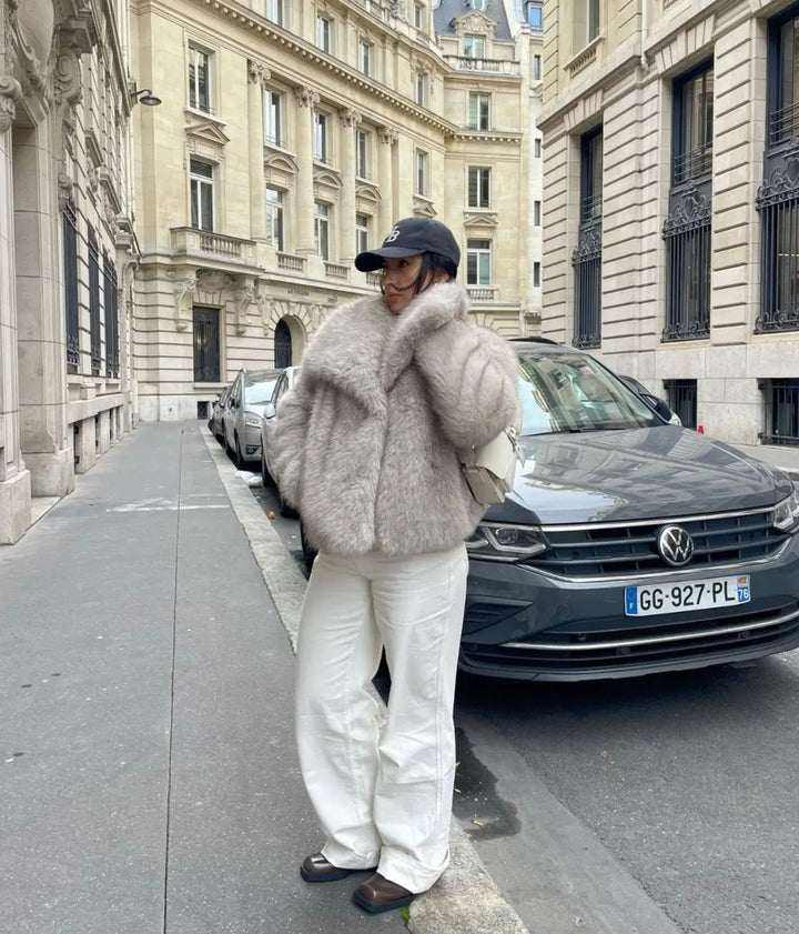 Julia | Stijlvolle winter imitatiebontjas voor dames