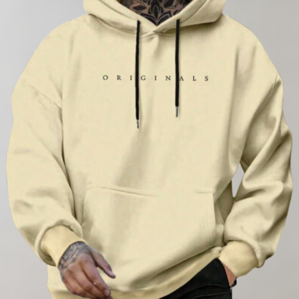 Bram | Warme zachte vormvaste herfst hoodie voor heren in katoenmix
