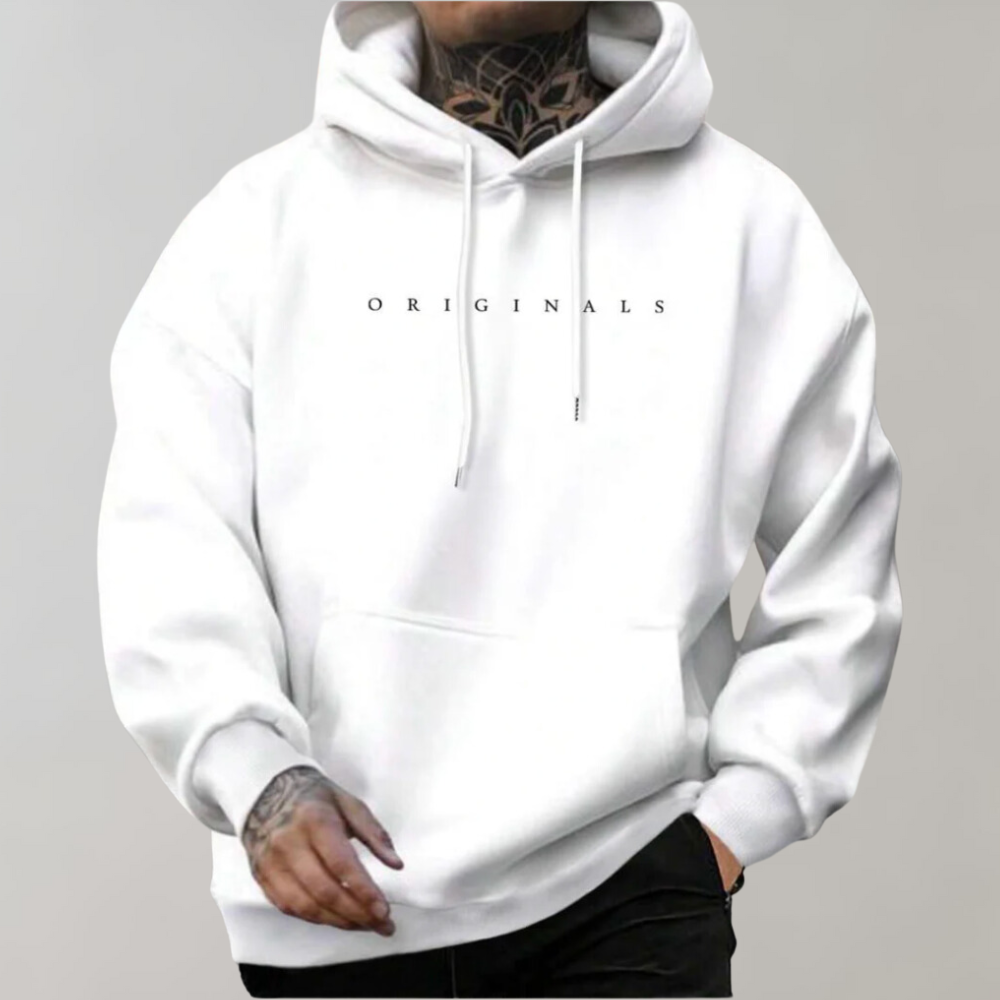 Bram | Warme zachte vormvaste herfst hoodie voor heren in katoenmix