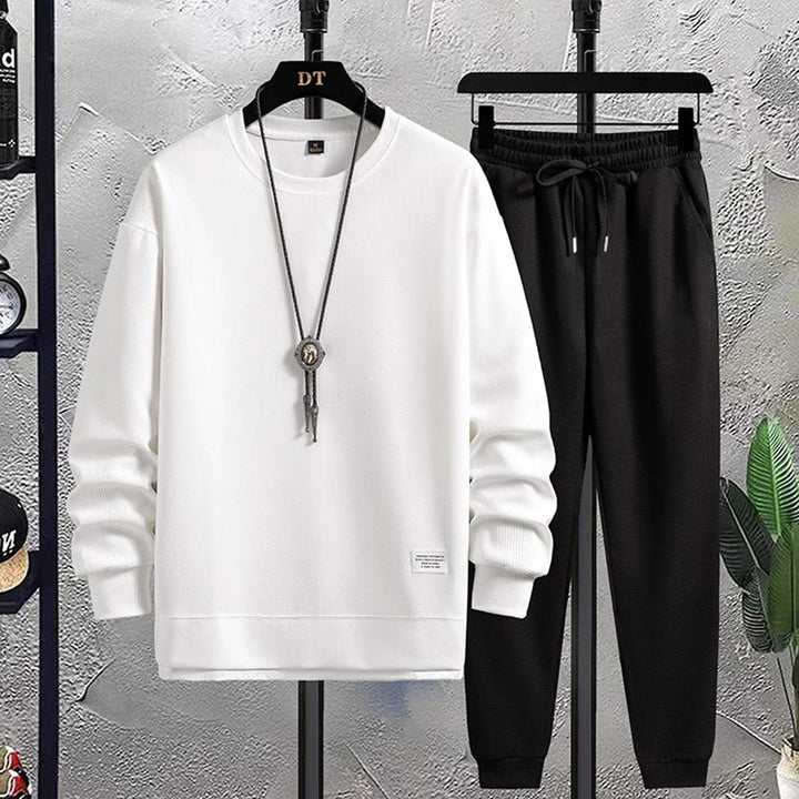 Sven | Zachte ademende katoenmix herfst jogging set voor heren met moderne casual stijl