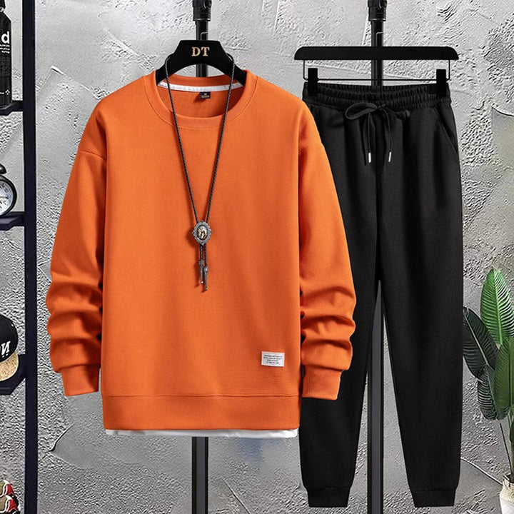Sven | Zachte ademende katoenmix herfst jogging set voor heren met moderne casual stijl