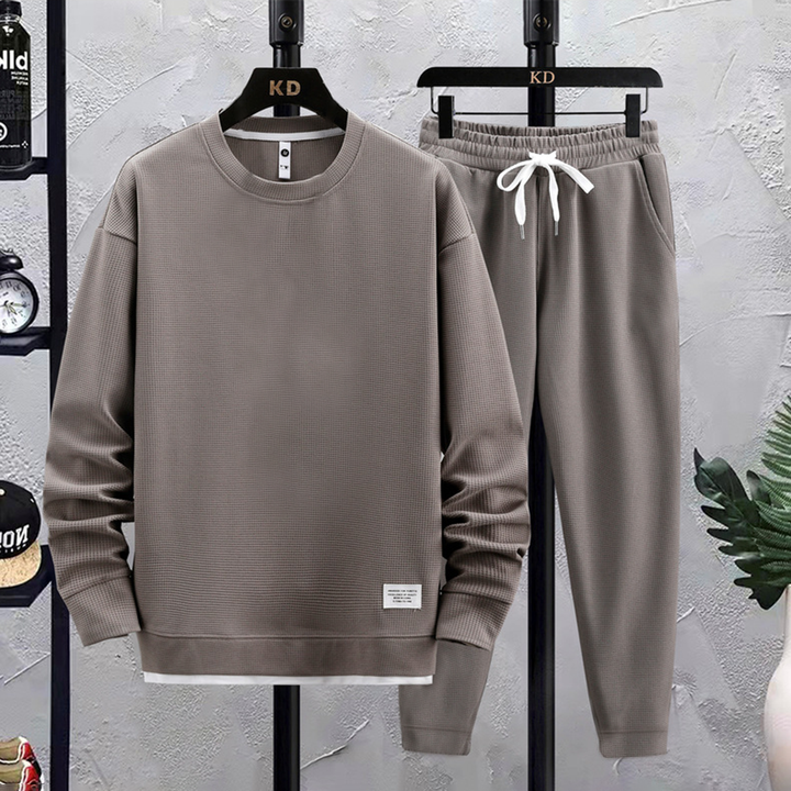 Sven | Zachte ademende katoenmix herfst jogging set voor heren met moderne casual stijl