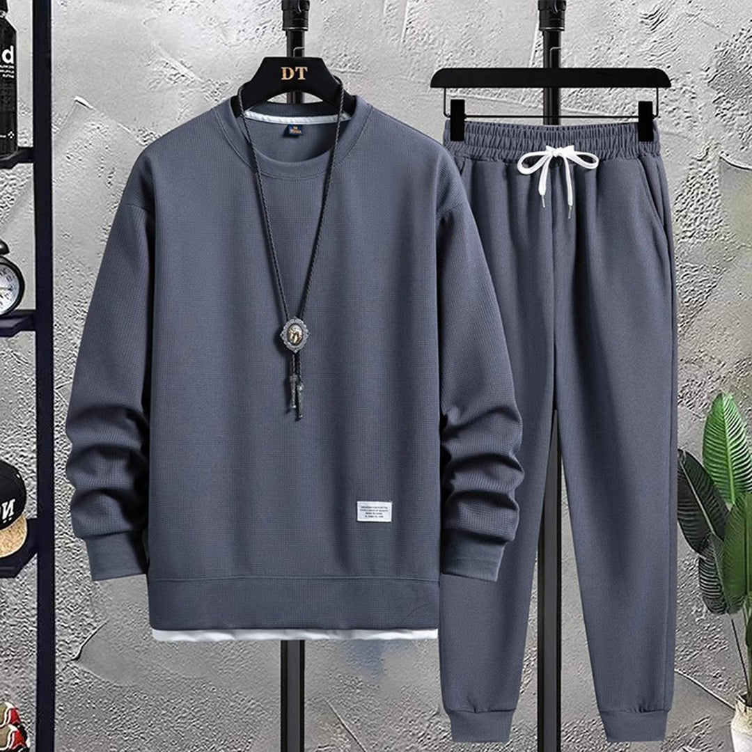 Sven | Zachte ademende katoenmix herfst jogging set voor heren met moderne casual stijl