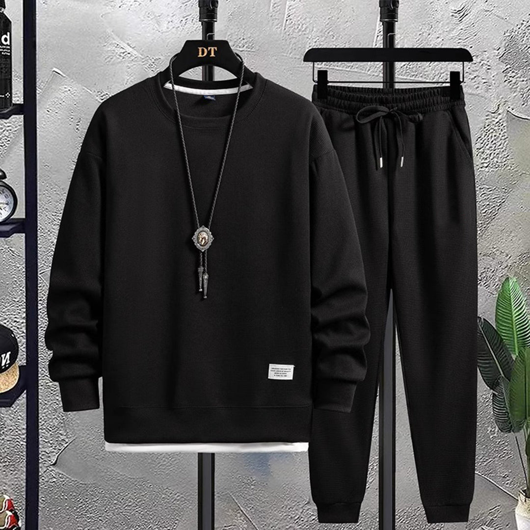 Sven | Zachte ademende katoenmix herfst jogging set voor heren met moderne casual stijl