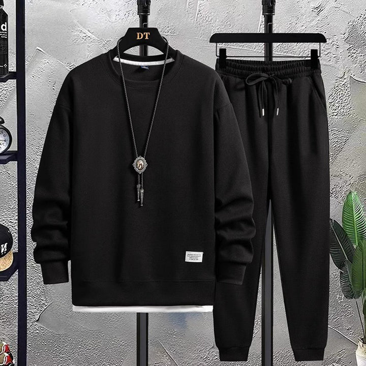 Sven | Zachte ademende katoenmix herfst jogging set voor heren met moderne casual stijl