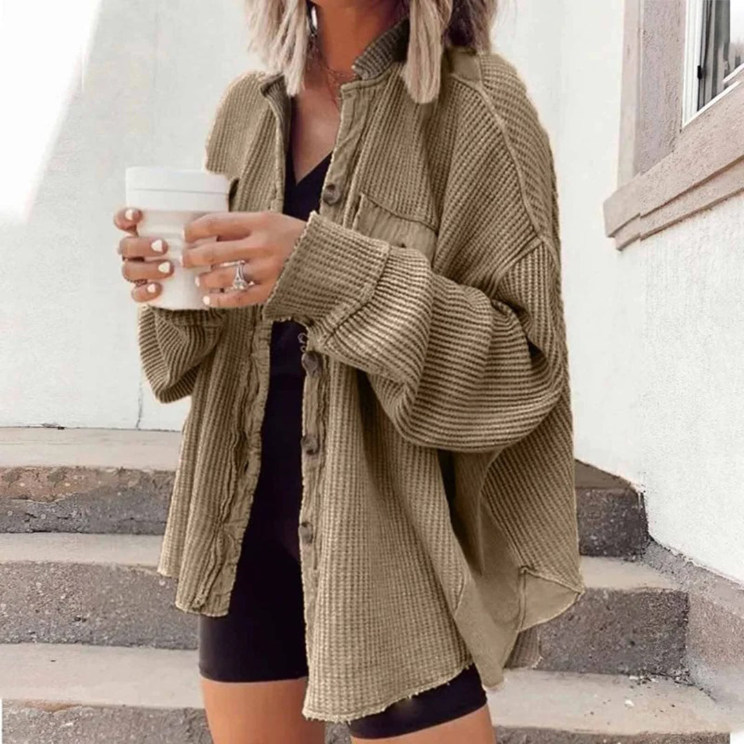 Amelie - Trendy Gebreid Damesvest met Unieke Look