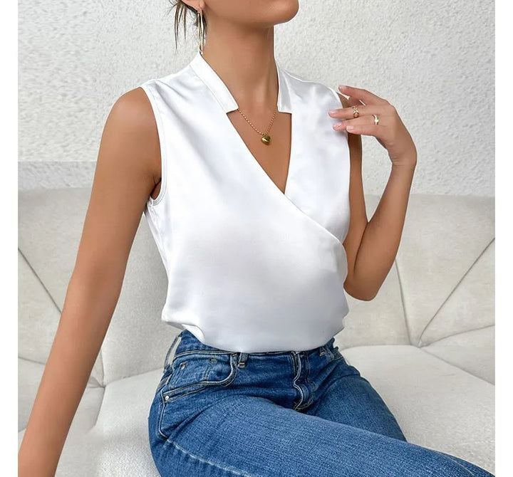 Sienna Dames Zomerblouse – Elegante blouse met V-hals, licht en luchtig ontwerp