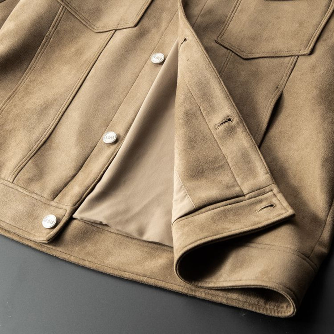 Sebastian | Luxe zacht suède herfstjack voor heren met tijdloos denimdesign
