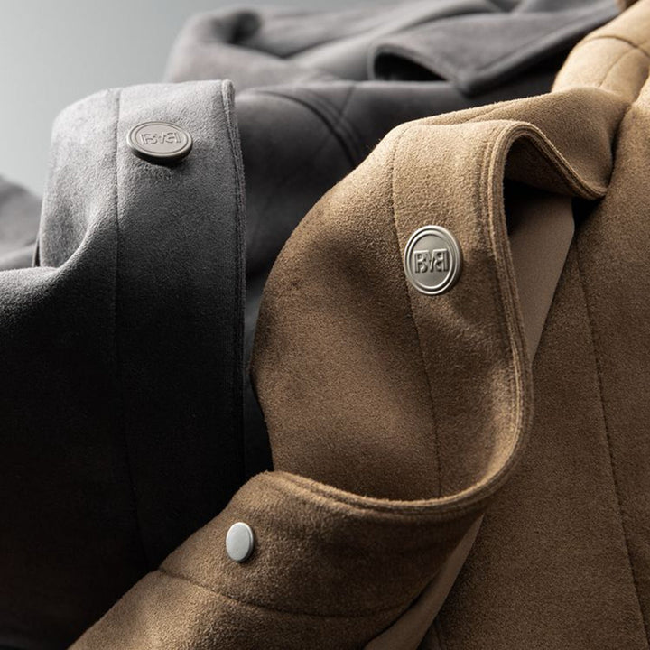 Sebastian | Luxe zacht suède herfstjack voor heren met tijdloos denimdesign