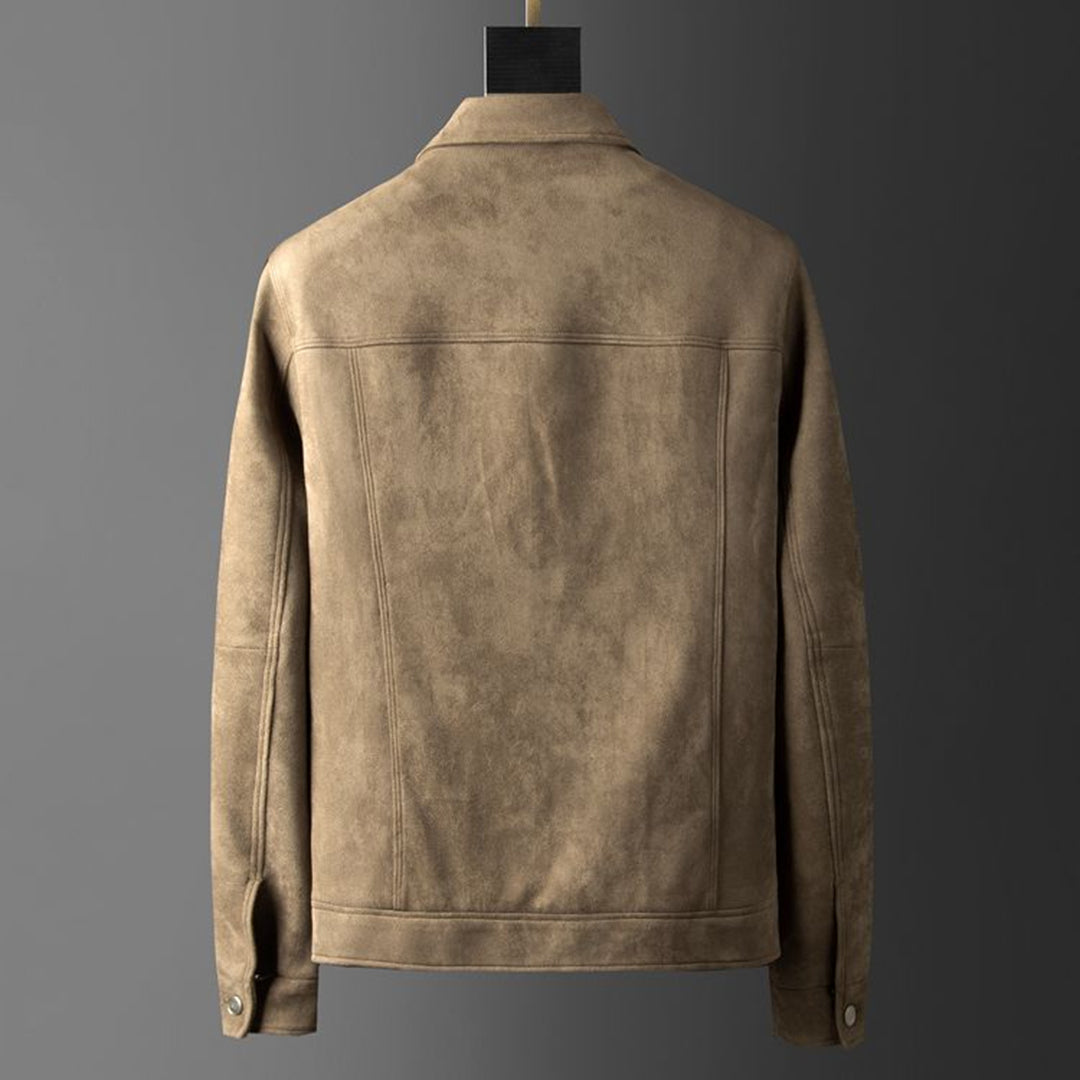 Sebastian | Luxe zacht suède herfstjack voor heren met tijdloos denimdesign
