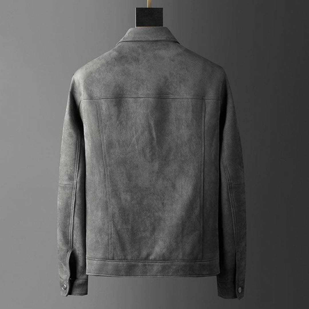 Sebastian | Luxe zacht suède herfstjack voor heren met tijdloos denimdesign