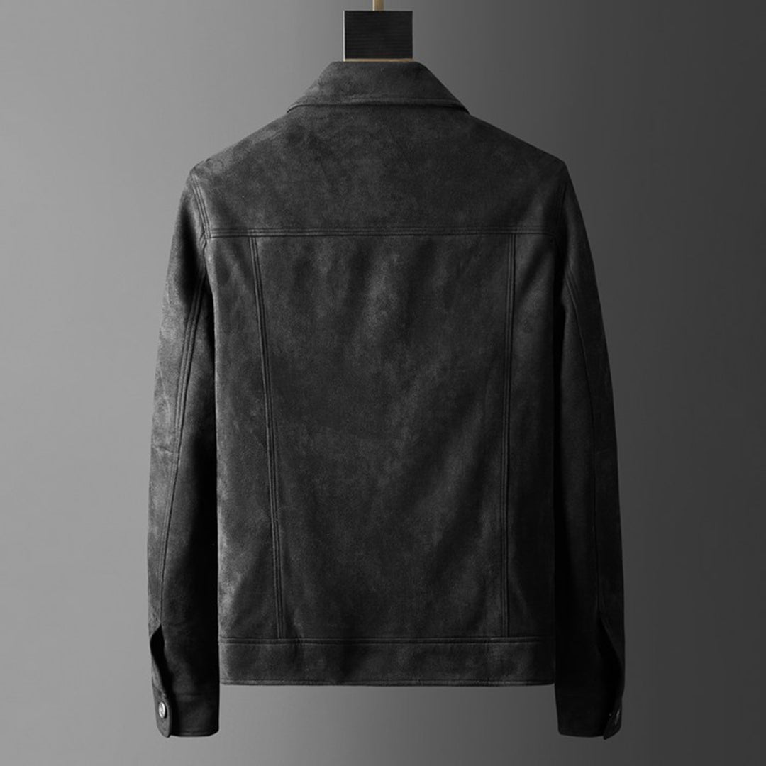 Sebastian | Luxe zacht suède herfstjack voor heren met tijdloos denimdesign