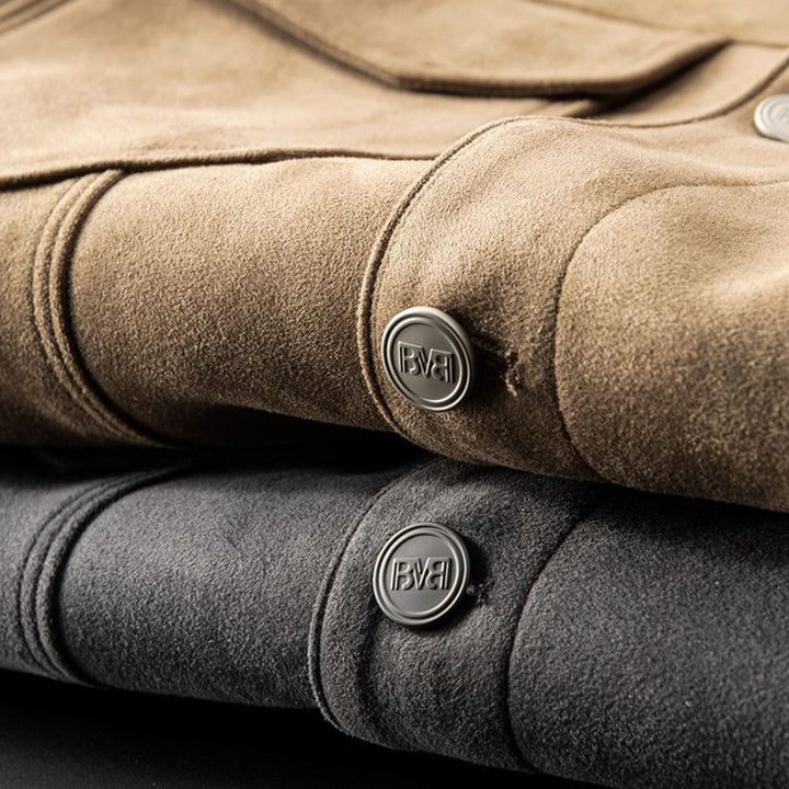 Sebastian | Luxe zacht suède herfstjack voor heren met tijdloos denimdesign