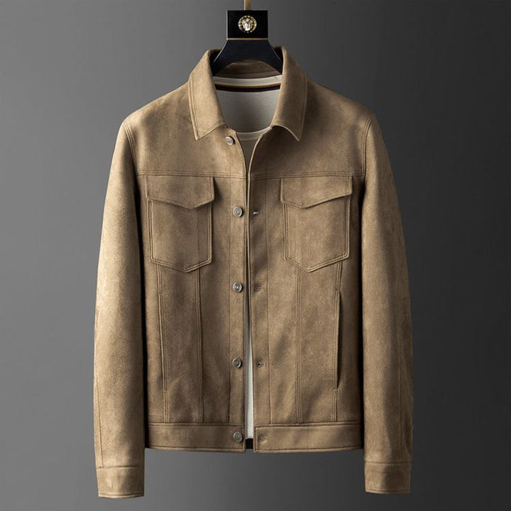 Sebastian | Luxe zacht suède herfstjack voor heren met tijdloos denimdesign