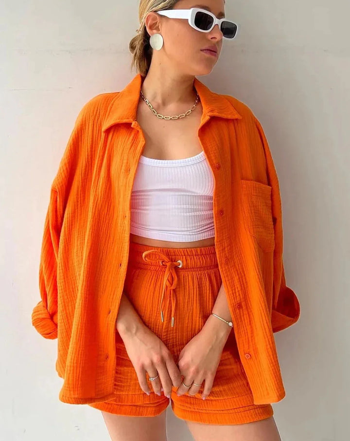 Elodie - Dames Katoenen Pak - Flexibel en Chic Design