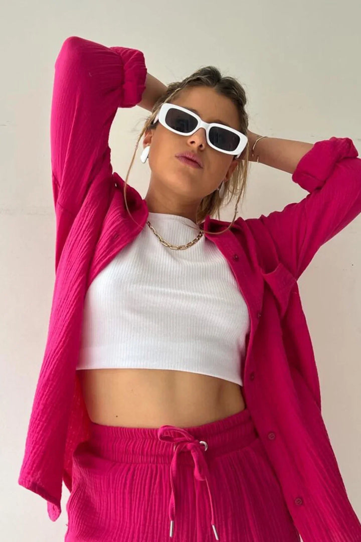 Elodie - Dames Katoenen Pak - Flexibel en Chic Design