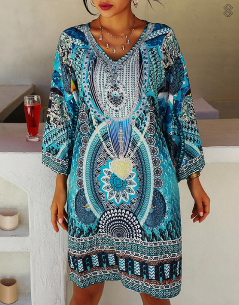 Zara - Dames Zomer Boho Mini-Jurk