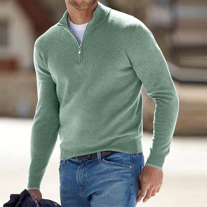 Luke | Zachte lichte herfst half-zip sweater voor heren