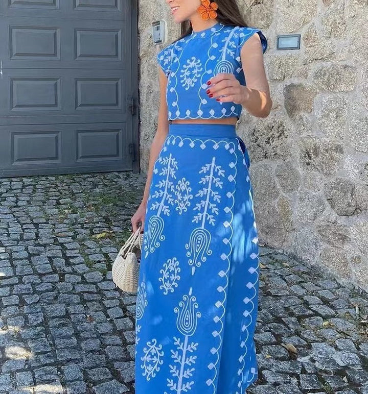 Mara - Dames Crop Top en Rok Set - Trendy Tweedelige Combinatie