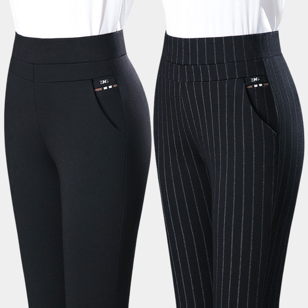 Amelia | Rekbare hoge taille herfst broek voor dames met slanke pasvorm