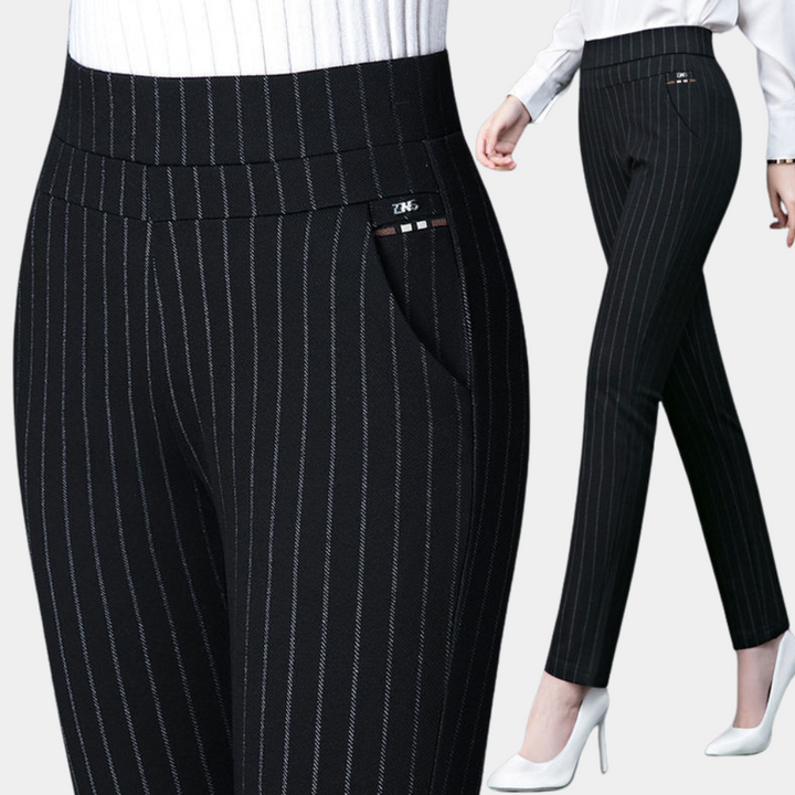 Amelia | Rekbare hoge taille herfst broek voor dames met slanke pasvorm