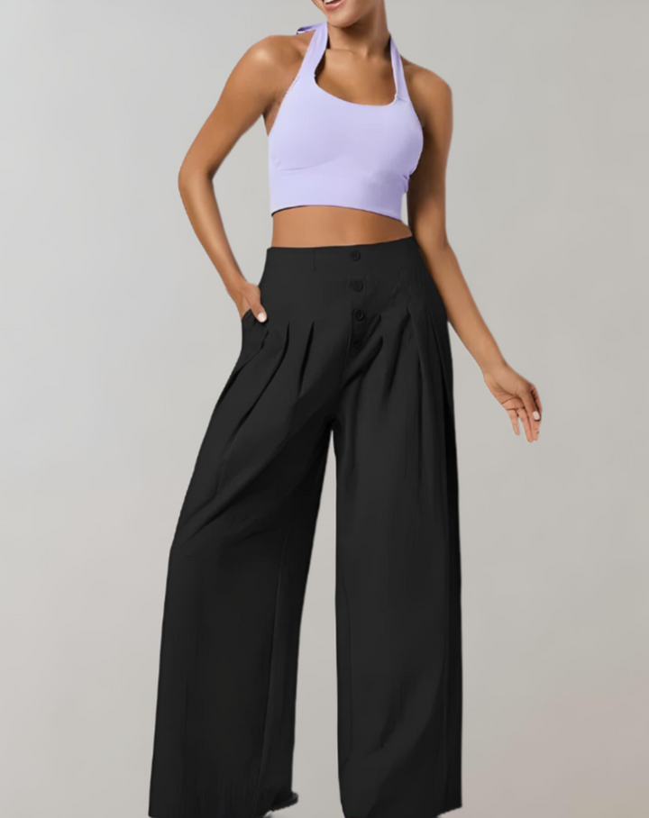 Vogue -  Wijde Broek met Hoge Taille